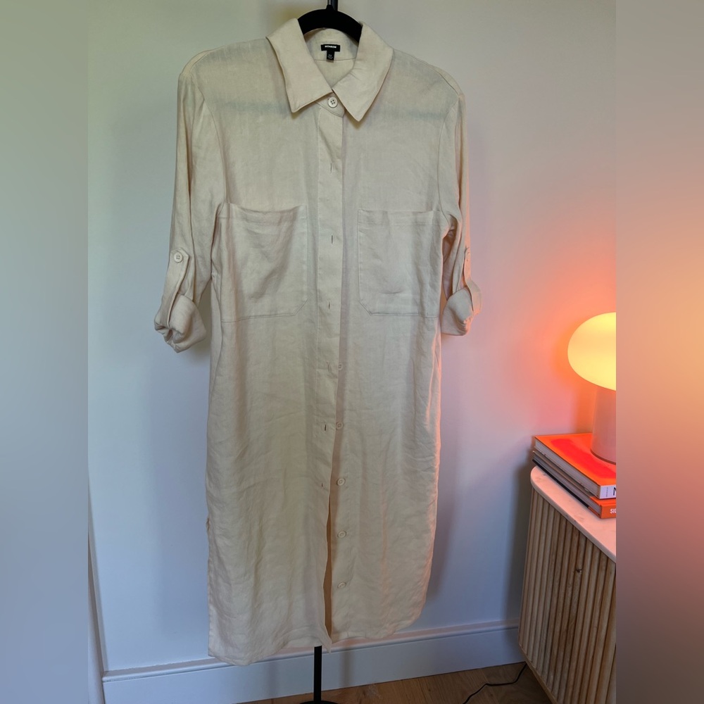 Monrow Cream Shirt Dress